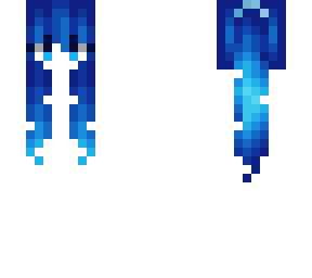 female hb - long ponytail - dark ocean fade