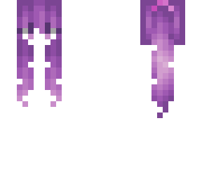 female hb - long ponytail - pinkish purple fade