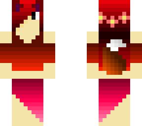 fox girl walking on fire