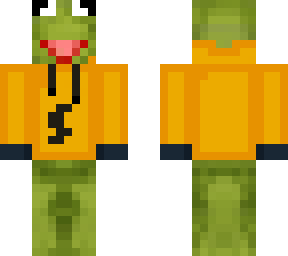 kermit in a yellow hoodie