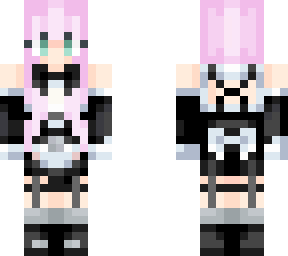 pink hair maid outfit