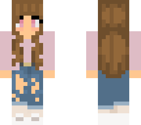 pink shirt with ripped jeans outfit