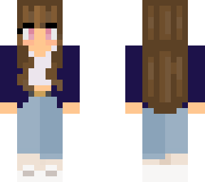 white tank top, blue sweater and mom jeans