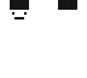 white with black hat