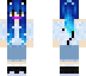 blue haired kawaii girl (mask edition)