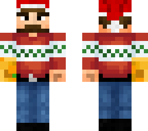 bob ross, gauntlet, christmas sweater & hat