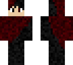 boy red/black hair demon skin