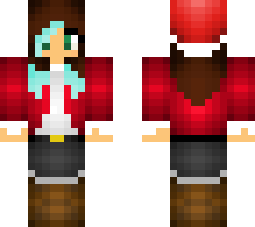 brown blue hair santa outfit wolfydork