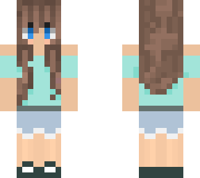 Brown Hair Blue Eye Girl | Minecraft Skin