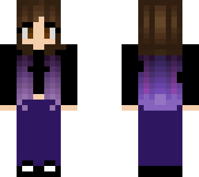 brown hair ombre to purple, black and purple girl