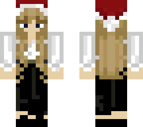 girl with santahat and high waist pants