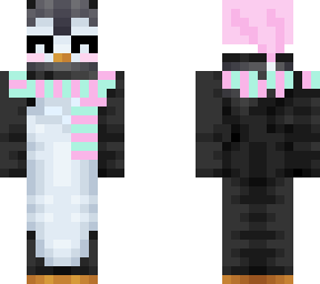 pastel pink and teal christmas penguin ~ creator: gedogg ^^