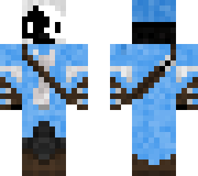 black and white adventurer with a blue and white cap