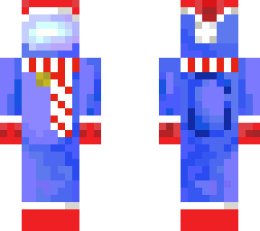 blue among us character in christmas remasteresed