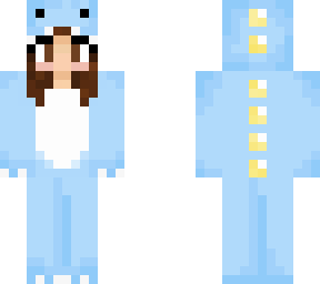 blue dinosaur with short brown hair