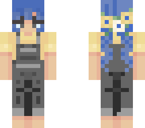 blue hair sunflower girl