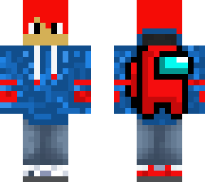 boy and red crewmate among us
