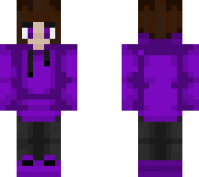 long-haired boy in purple hoodie