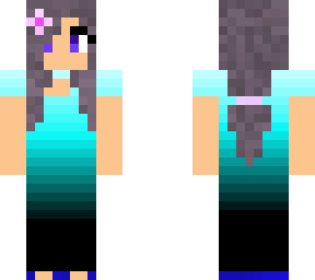luna in a aqua gradient dress ( own skin )