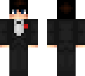 teen in a black tuxedo