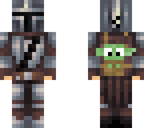 the mandolorian with baby yoda