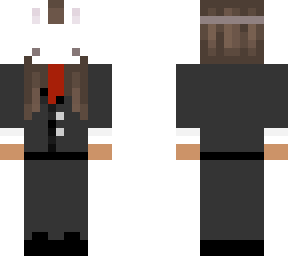 bunny mask girl in a tux