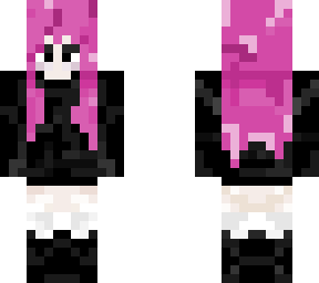 casual pinked haired girl.