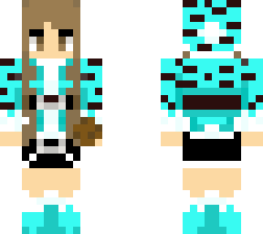 neon blue zebra girl santa skin with cookie