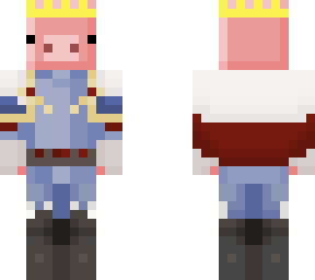 pixel pig with technoblades winter wear