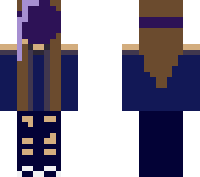 purple masked girl with ripped jeans