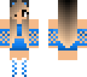 chica con cascos azules