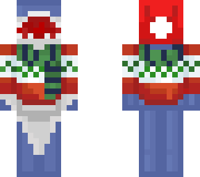 christmas shark skin with sweater and scarf