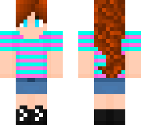 girl with blue and pink t-shirt
