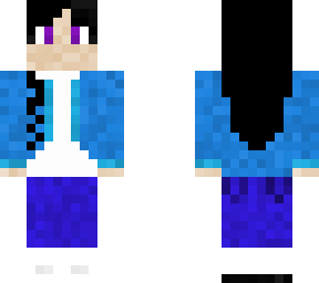 girl with blue jacket.