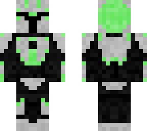 mandalorian woman (mint green and silver)