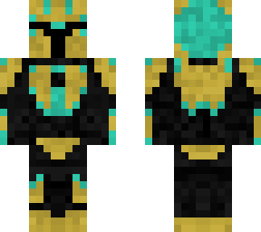 mandalorian woman (teal and gold)