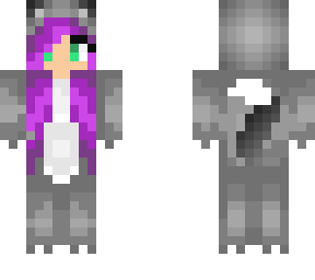 purple hair wolf girl