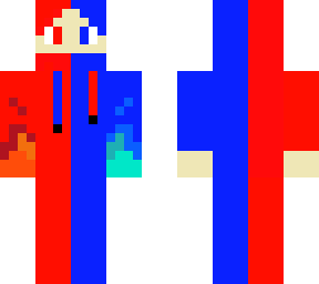 blue and red man
