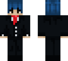 blue hair boy in a suit :d