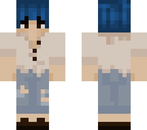blue hair boy in casual outfit :(