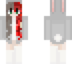 bunny girl with red and black hair :)