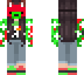 christmas fox girl wearing a mask