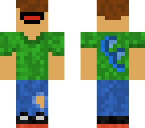 classic green shirt and jeans with laser visor