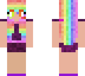 died rainbow hair girl