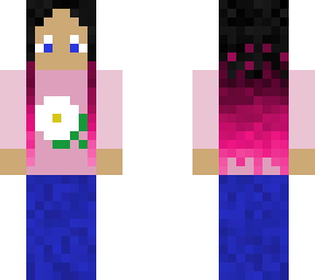 gradient hair and flower shirt