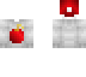sweater & hat base - white sweater w/ red jinglebell & hat