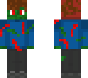 zombie kid blue red beanie