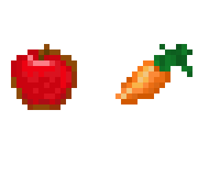 apple and carrot + gold apple and gold carrot