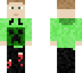 boy in green creeper hoodie