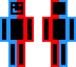 fused red/blu neon boy